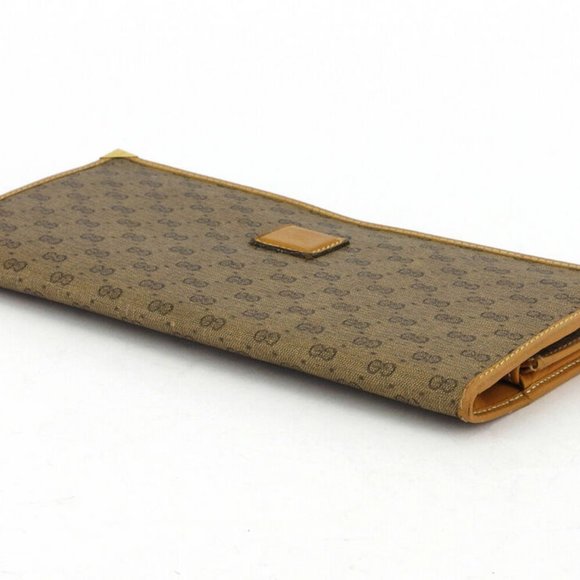 GUCCI wallet micro GG beige PVC �~ leather Authentic used - Picture 3 of 9